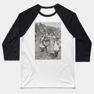 Young girls on a Victorian May day, 1886 Baseball T-Shirt